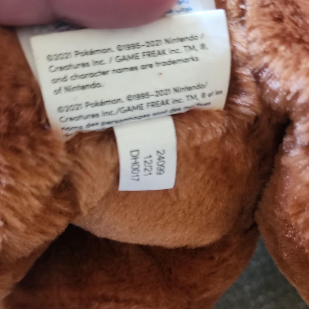 Build A Bear Pokemon Eevee BAB Plush Toy with Blue Outfit w/Voicebox - Picture 9 of 9